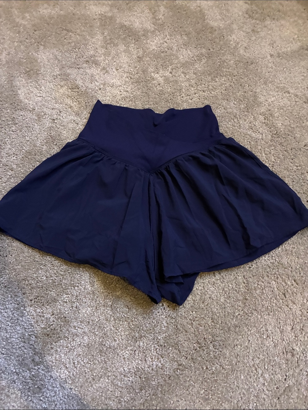 Men's Athletic Navy High-Waist Flare Shorts